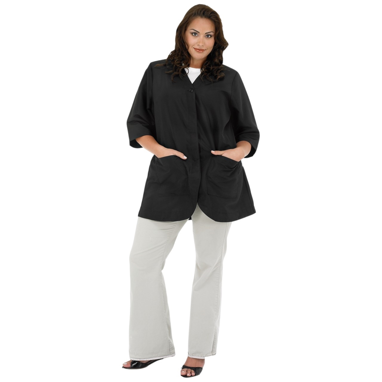 Size Above Styling Cape- Snap Closure - Black