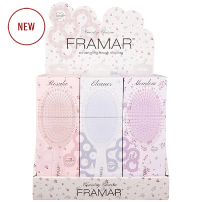 Framar Country Charm Detangle Brush Display Kit 10 pc.